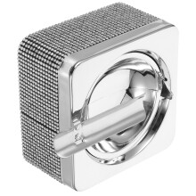 Cendrier Carré Blanc En Inox Avec Strass Pour Maison Et Auto