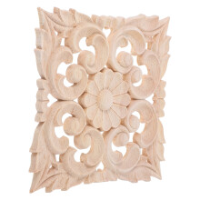 Bois Sculpté Décor Appliques Coins Khaki Solides