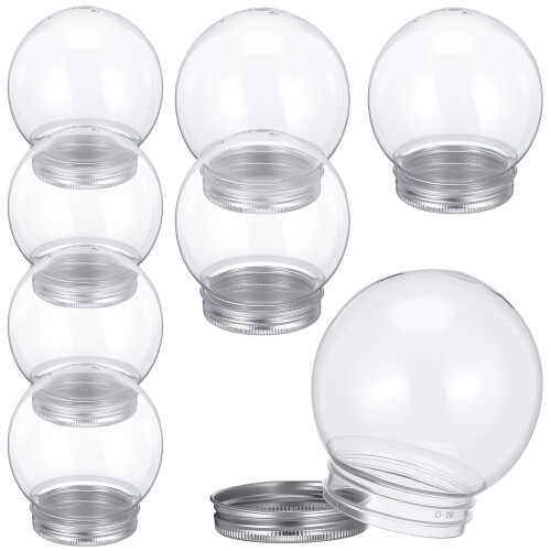 24Pcs DIY Snow Globe Craft Kit Clear Plastic Globe with Aluminum Top 2