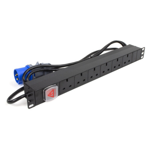 kenable PDU UK Sockets 6 Way to 16A Commando Power Distribution Unit Horizontal 3m 2