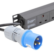 PDU UK Sockets 10 Way to 16A Commando Power Distribution Unit Vertical 3m