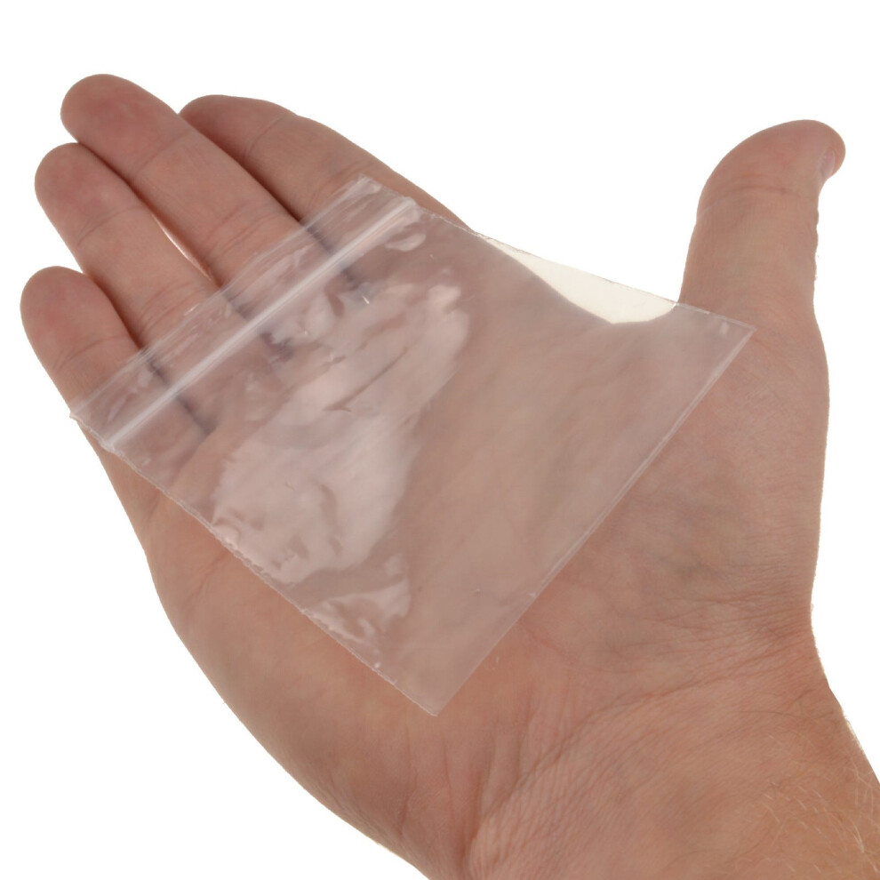 Kenable Clear Polythene Plastic Resealable Snapseal Bags 76 X 83Mm (100 Pack)