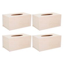 12Pcs Beige Tissue Storage Boxes Blank for DIY Crafting and Napkin Use