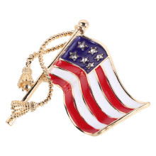 Rhinestone Usa Flag Lapel Pin Backpack Hat Decor Patriotic Brooch