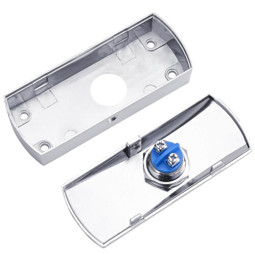 Push to Exit Button with Big Press Button for Door Access Control System Zinc Alloy Shell NO/COM Output Classic Shape 2