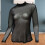 Black Mesh See-Through Shirt for Women Stylish Polyester Spandex 5
