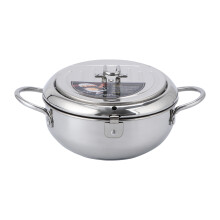Rvs Zilveren Flip Deksel Friteuse Praktische Keukenpan