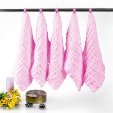 Salviette e panni per ruttini per neonati, in mussola di cotone assorbente, morbidi e traspiranti, essenziali per neonati, rosa, confezione da 5