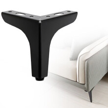 Sorte metalmøbelben i moderne mid-century-stil, 4-pak