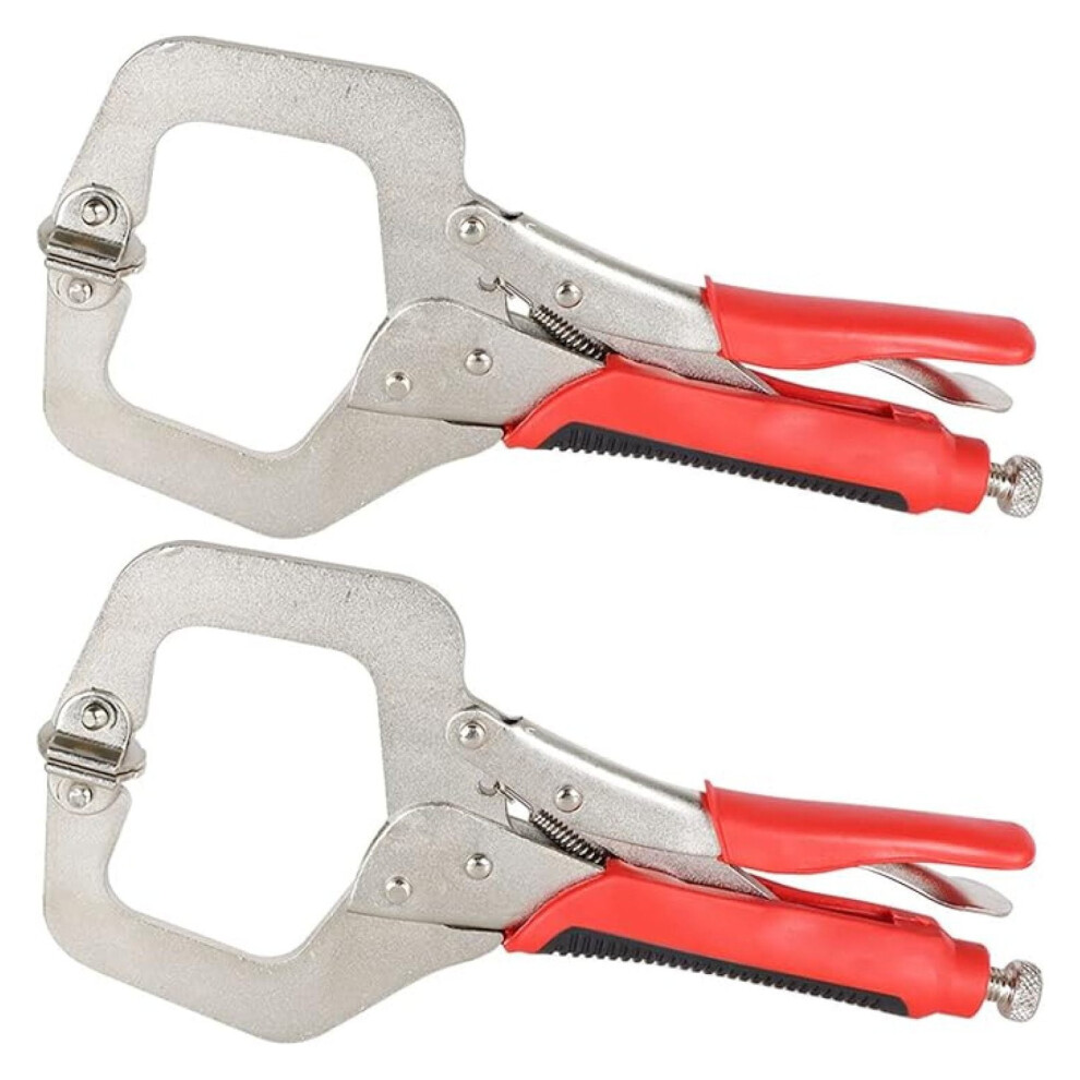 C-Clamp Locking Pliers 2-Pack, 11 Inch Heavy Duty C Clamps With Swivel Pads - Woodworking Welding Metalworking Clamping Tool Set 9083649355190