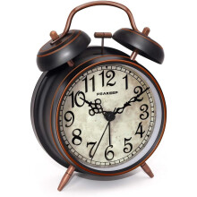 Retro 4.5 inches Battery Operated Twin Bell Loud Alarm Clock (Black with Arabic)