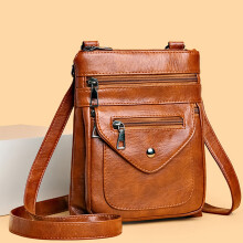 Bolsa transversal vertical para celular feminina - Bolsa de ombro pequena em couro PU macio com bolso para moedas, ideal para itens essenciais do dia