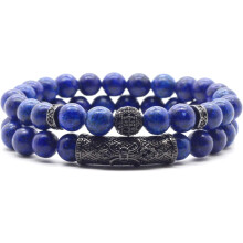 Lapis Lazuli perlearmbånd, 8 mm, justerbar strækbarhed,