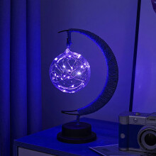 Luminária Lunar Encantada, Luz Noturna Memorial da Lua em LED para Pendurar, Enfeite de Natal para Casa