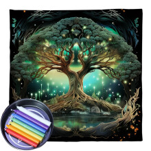 Nappe de table pour cartes de divination, tapisserie Arbres de Vie, Tarots, Astrologie, Sorcellerie, Tapis de jeu