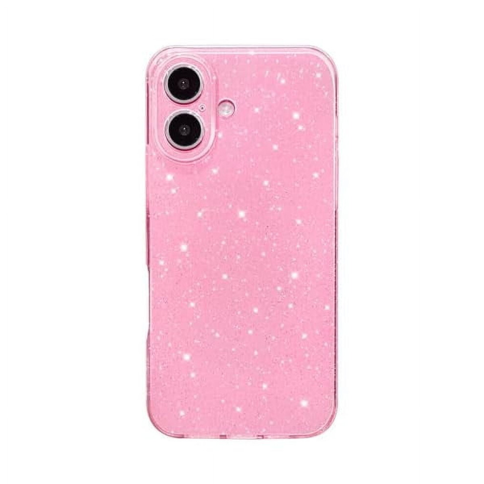Glitter Iphone 16 Case (6.1") Â Slim, Shockproof Tpu Bumper, Sparkly Bling Cover For Women & Girls, Compatible With Iphone 16 Pink 9071309075663