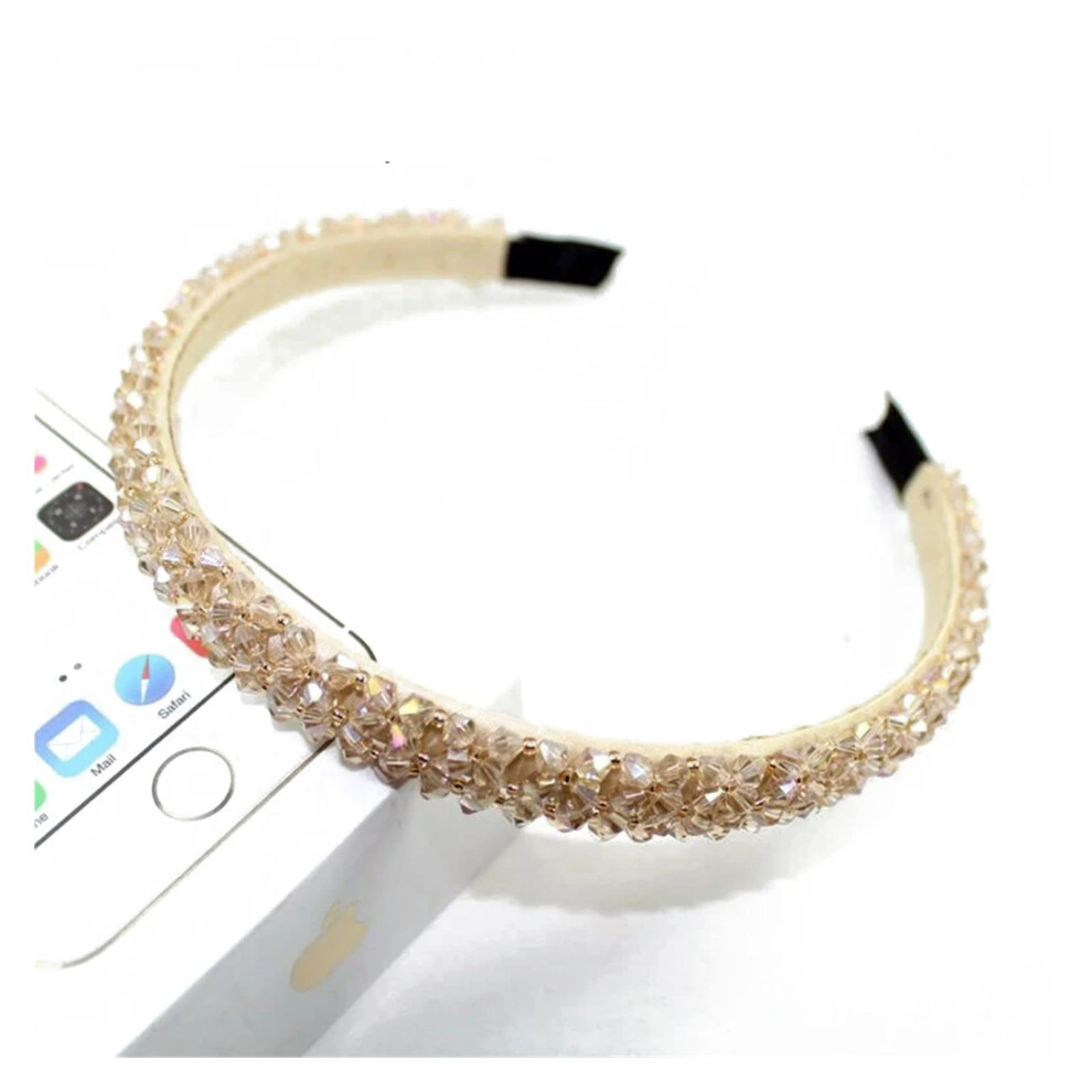 Unisex Handmade Shiny Full Crystal Beaded Headbands Stone Hairbands For Women Girls Hair Jewelry