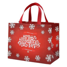 Bolsa de regalo navideña – Bolsa reutilizable de tela no tejida con asas