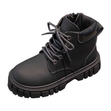 Toddler Boots,Girls Leather Ankle Booties Casual Work Boots Stylish Kids Footwear for Autumn and Winter Seasons,Girls Boots,Z01 Black,5-5.5 Years
