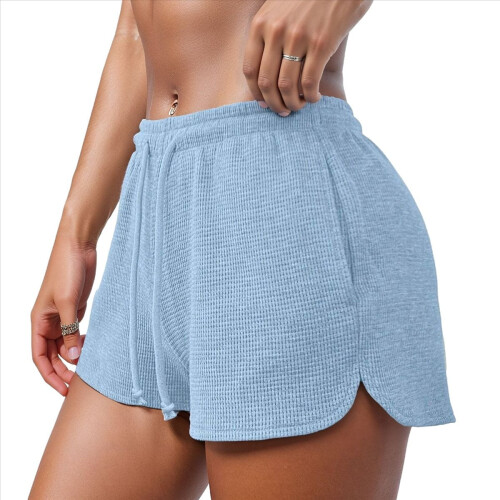 Damen-Pyjamashorts aus Waffelstrick mit Taschen 1