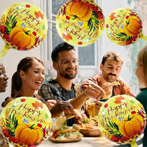 Græskarfolieballoner efterår Thanksgiving 5 stk. 1