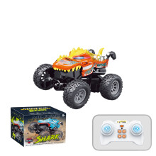 Vehículo todoterreno Tyrannosaurus Rex RC de 2,4 GHz, coche teledirigido con temática de dinosaurio naranja y capacidad para todo tipo de terreno.