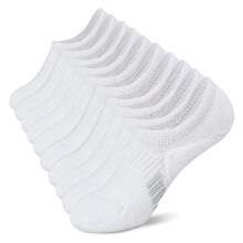 5 Pairs No Show Socks Men & Womens Cushioned Low Cut Invisible Footies for Running Athletic Gym Ankle Socks, White