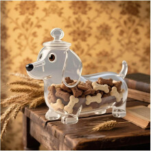 Dachshund Snack Jar – Airtight Glass Treat Container, Dog-Shaped, Handmade, Cute Kitchen & Pet Lover Gift