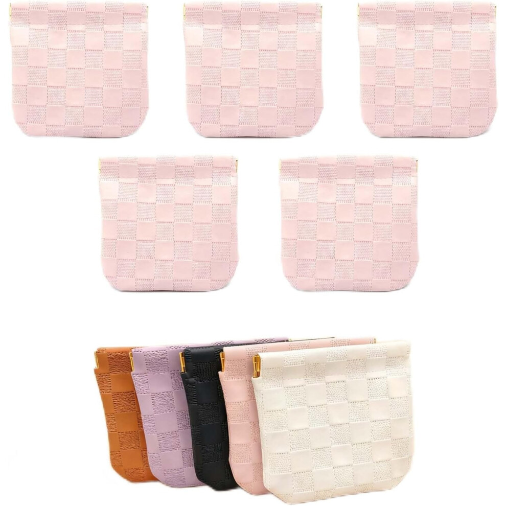 Portable Snap Pouch, 5-Pack No-Zipper Closure Organizer Bags for Makeup, Accessories & Travel Essentials