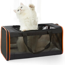 Soft-Side Cat Carrier for Large Cats 20+ lbs & Small Dogs – Durable 2-Kitty Travel Bag, Compatible with Medium/Big Cats & Puppies up to 15 lbs