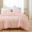 Fuld størrelse tuftet dynesæt Boho Blush Pink 3 dele 1