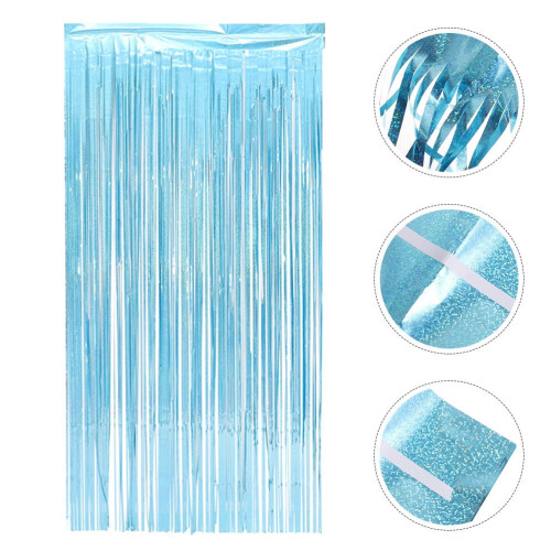 Κουρτίνες για πάρτι με φόντο γενεθλίων Worgeous2Pcs, γαλάζιες