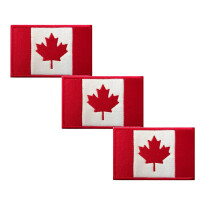 3PC Canada Flag Hook Loop 3D Embroidery, y Sew On Patch for Gear Hats Clothing Sport Work Interchangeable Edition, for Celebrations and Events