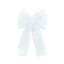 Grote witte pluche fluwelen strik van 30 cm voor de kerstboomtopper, geschikt voor kerstversiering, deur, raam, krans of slinger.
