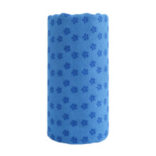 Sweat Absorbent Non-Slip Yoga Towel Hot Yoga Mat Cover with PVC Anti-Slip and Breathable Fabric Plus Mesh Carrying Bag for Bikram Pilates(Blue/S)