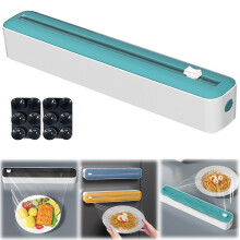 Distributeur magnétique de film alimentaire avec coupe-film – Organisateur de cuisine mural en ABS et aluminium pour film alimentaire, papier