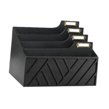 Mail Organizer Countertop Accessories 4 Compartments Letter Holder Letter Sorter Black