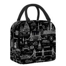 Sacs à lunch isothermes vintage London Bridge pour femmes et hommes, sac fourre-tout réutilisable pour adulte, idéal pour le travail, sac isotherme