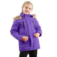 Giacche per bambini, giacca invernale pesante isolante per bambine con cappuccio staccabile antivento, cappotto invernale per neonato, viola, 3-4 anni