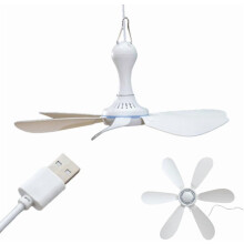 Ventilatore da soffitto portatile alimentato tramite USB, 12V, 3 velocità