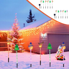 Décorations lumineuses solaires de Noël d'extérieur 5 en 1 (moins de 5 ), LED étanches, pour jardin, allée, terrasse, jardin, cadeaux de Noël