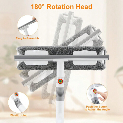 Kit de limpieza de ventanas con cepillo ajustable y mango extensible. 2