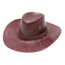 Offerta speciale! Cappello da cowboy con protezione solare UV, cappello da cowboy stampato per adulti, cappello western alla moda in pelle antivento