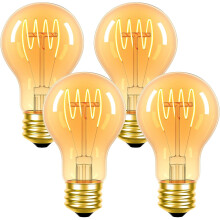 Ampoules Edison A19, lumière chaude ambrée, 2200 K, lot de 4