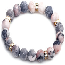Armband van rozenkwartskralen voor stressverlichting (10 mm)