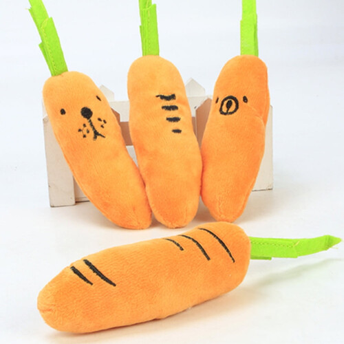 Großes Karotten-Hundespielzeug, Plüsch, orange, 1 Stück