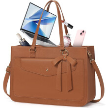 Dames leren laptoptas 15,6 inch bruin