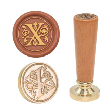 Tampon à cire élégant en laiton avec poignée ergonomique et finition bois de hêtre pour scrapbooking