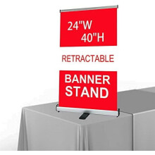 Soporte enrollable retráctil estándar de 24" x 40" con bolsa de lona acolchada (solo el soporte)