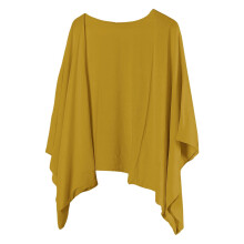 Cardigan casual da donna tinta unita oro L
